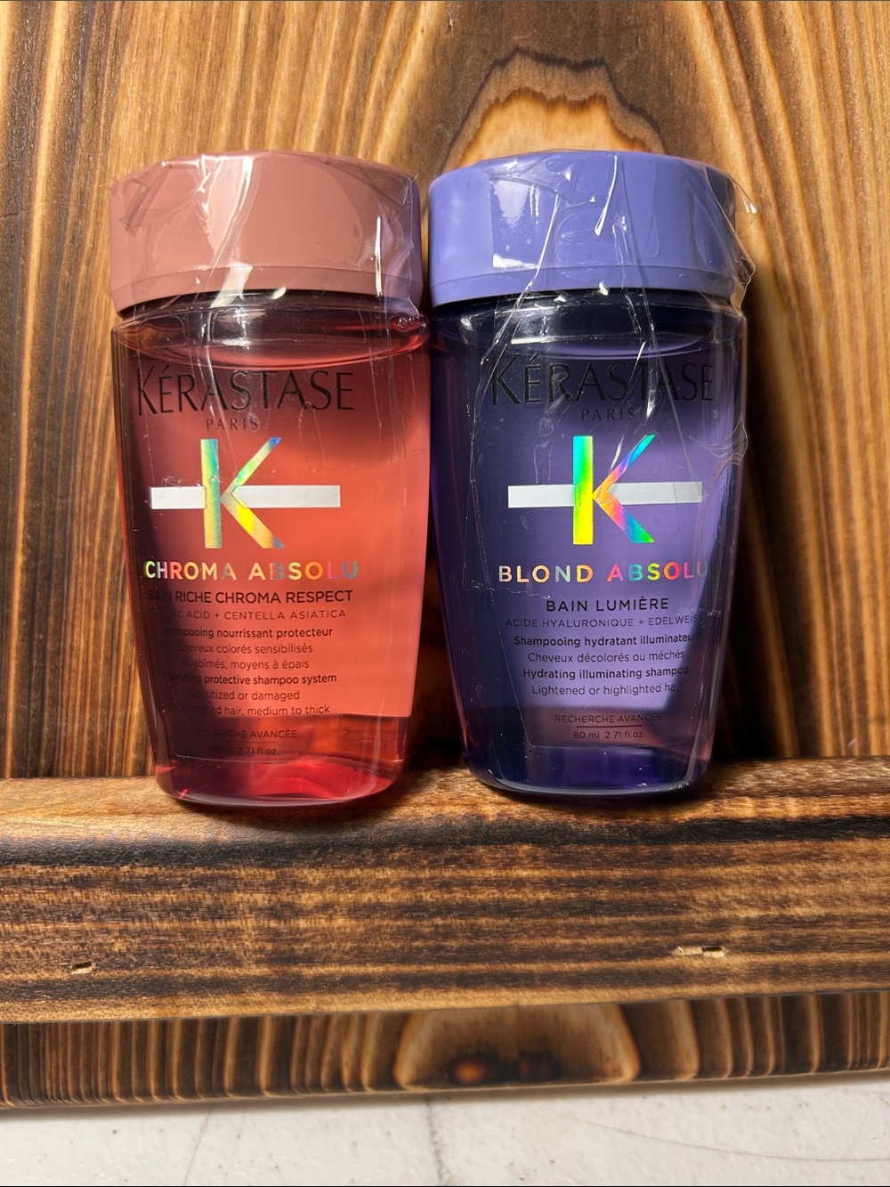 Kerastase Pink & Purple Chroma and Blond Absolu Travel Shampoos
